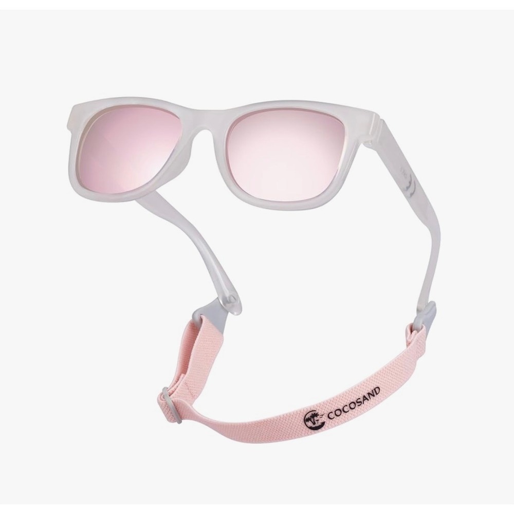 NEW COCOSAND Baby Polarized Sunglasses Infant/Toddler 0-2 yrs White Rose Lenses